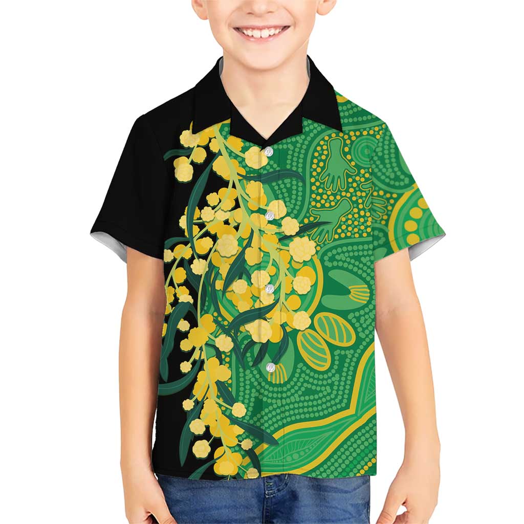 Australia Golden Wattle Hawaiian Shirt Aussie Native Flowers Indigenous Art - Aussie Hoodie