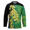 Australia Golden Wattle Hockey Jersey Aussie Native Flowers Indigenous Art - Aussie Hoodie