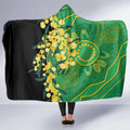 Australia Golden Wattle Hooded Blanket Aussie Native Flowers Indigenous Art - Aussie Hoodie