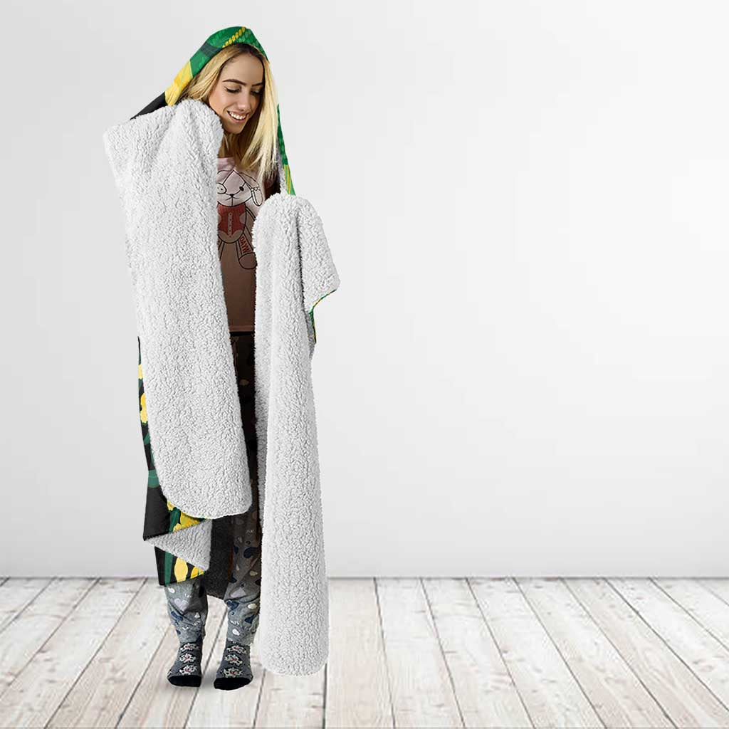 Australia Golden Wattle Hooded Blanket Aussie Native Flowers Indigenous Art - Aussie Hoodie