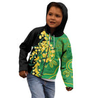 Australia Golden Wattle Kid Hoodie Aussie Native Flowers Indigenous Art - Aussie Hoodie