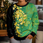 Australia Golden Wattle Kid Ugly Christmas Sweater Aussie Native Flowers Indigenous Art - Aussie Hoodie
