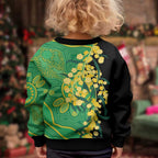 Australia Golden Wattle Kid Ugly Christmas Sweater Aussie Native Flowers Indigenous Art - Aussie Hoodie