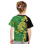 Australia Golden Wattle Kid T Shirt Aussie Native Flowers Indigenous Art - Aussie Hoodie