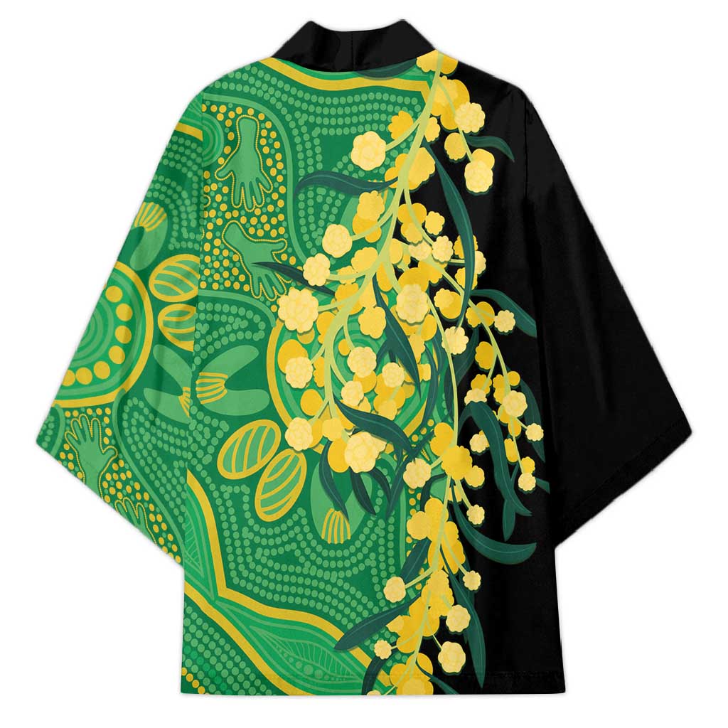 Australia Golden Wattle Kimono Aussie Native Flowers Indigenous Art - Aussie Hoodie