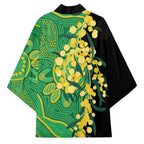 Australia Golden Wattle Kimono Aussie Native Flowers Indigenous Art - Aussie Hoodie