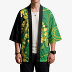 Australia Golden Wattle Kimono Aussie Native Flowers Indigenous Art - Aussie Hoodie