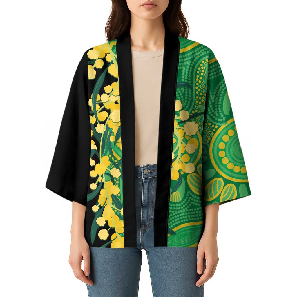 Australia Golden Wattle Kimono Aussie Native Flowers Indigenous Art - Aussie Hoodie