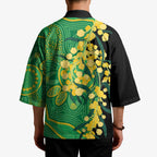 Australia Golden Wattle Kimono Aussie Native Flowers Indigenous Art - Aussie Hoodie