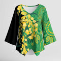Australia Golden Wattle Kimono Sleeve Blouse Aussie Native Flowers Indigenous Art - Aussie Hoodie