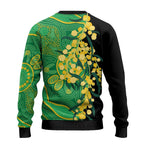 Australia Golden Wattle Ugly Christmas Sweater Aussie Native Flowers Indigenous Art - Aussie Hoodie