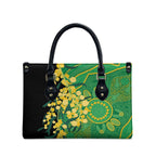 Australia Golden Wattle Leather Bag Aussie Native Flowers Indigenous Art - Aussie Hoodie