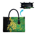 Australia Golden Wattle Leather Bag Aussie Native Flowers Indigenous Art - Aussie Hoodie