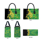 Australia Golden Wattle Leather Bag Aussie Native Flowers Indigenous Art - Aussie Hoodie