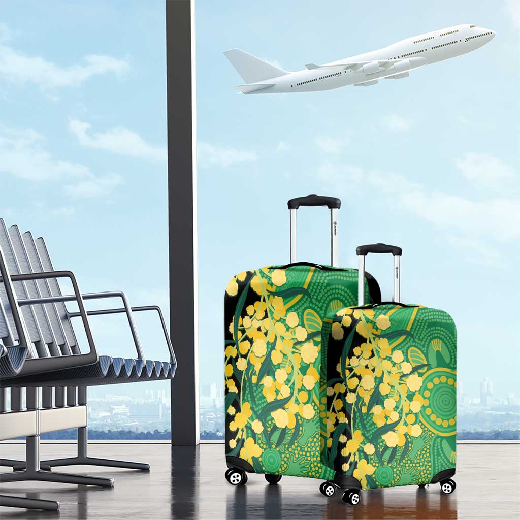 Australia Golden Wattle Luggage Cover Aussie Native Flowers Indigenous Art - Aussie Hoodie