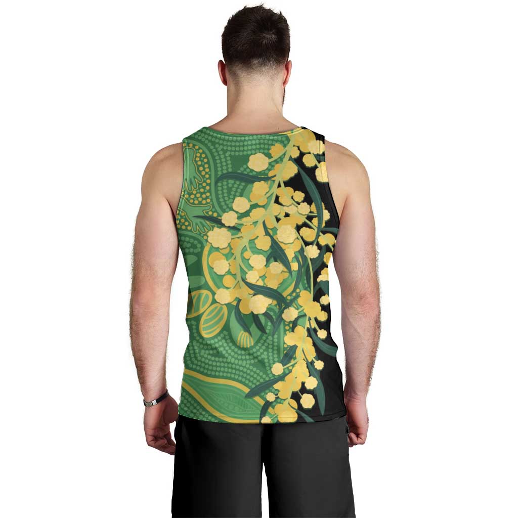 Australia Golden Wattle Men Tank Top Aussie Native Flowers Indigenous Art - Aussie Hoodie