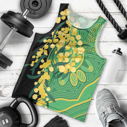 Australia Golden Wattle Men Tank Top Aussie Native Flowers Indigenous Art - Aussie Hoodie