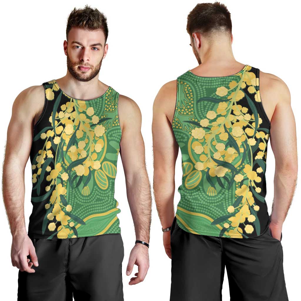 Australia Golden Wattle Men Tank Top Aussie Native Flowers Indigenous Art - Aussie Hoodie