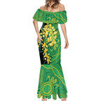 Australia Golden Wattle Mermaid Dress Aussie Native Flowers Indigenous Art - Aussie Hoodie