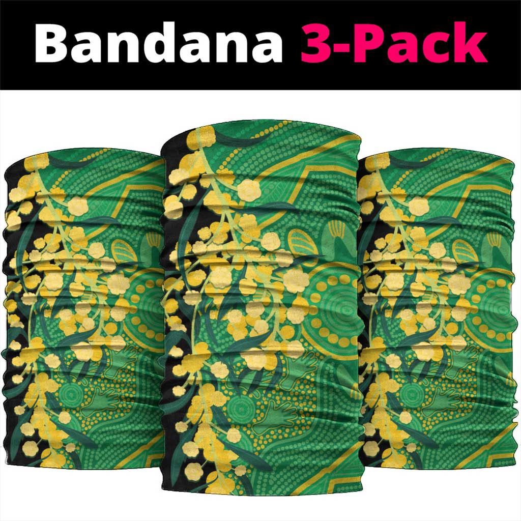 Australia Golden Wattle Neck Gaiter Aussie Native Flowers Indigenous Art - Aussie Hoodie
