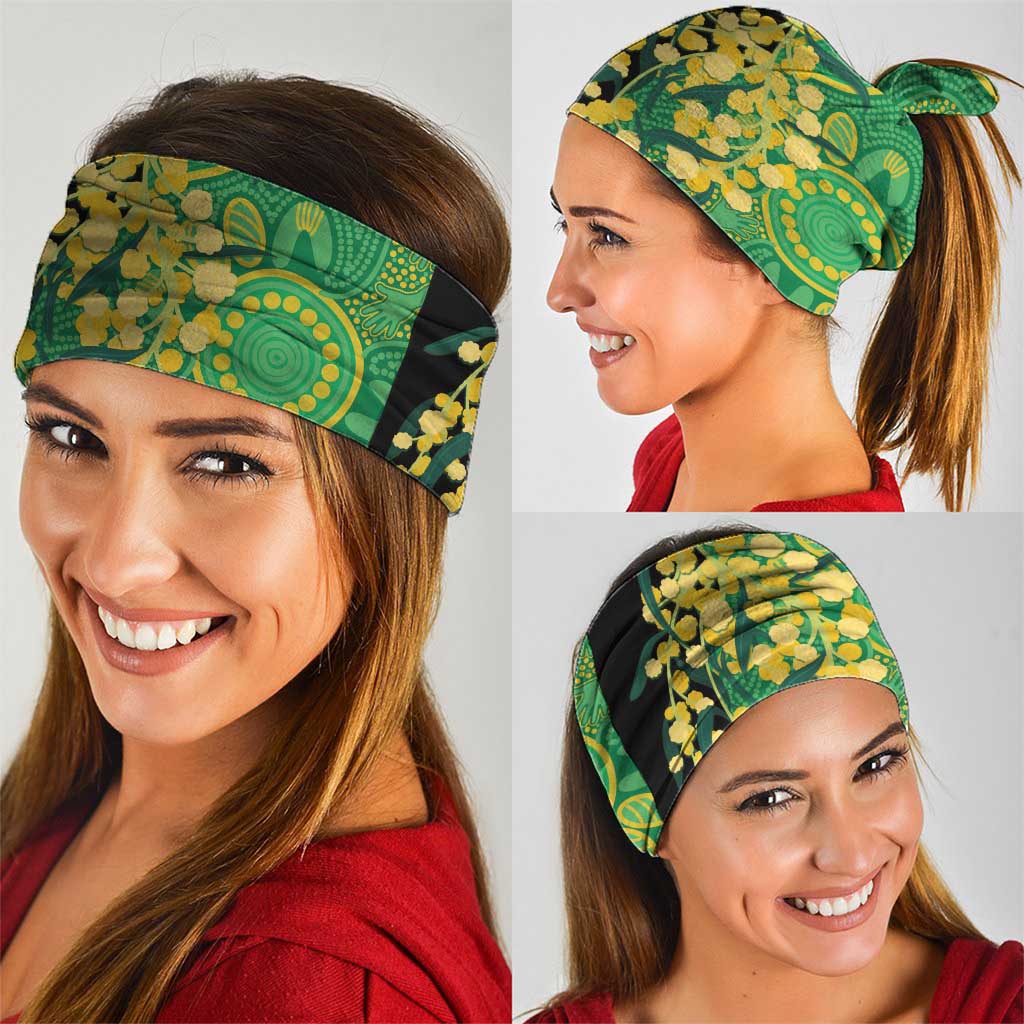 Australia Golden Wattle Neck Gaiter Aussie Native Flowers Indigenous Art - Aussie Hoodie
