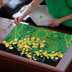 Australia Golden Wattle Puzzle Aussie Native Flowers Indigenous Art - Aussie Hoodie