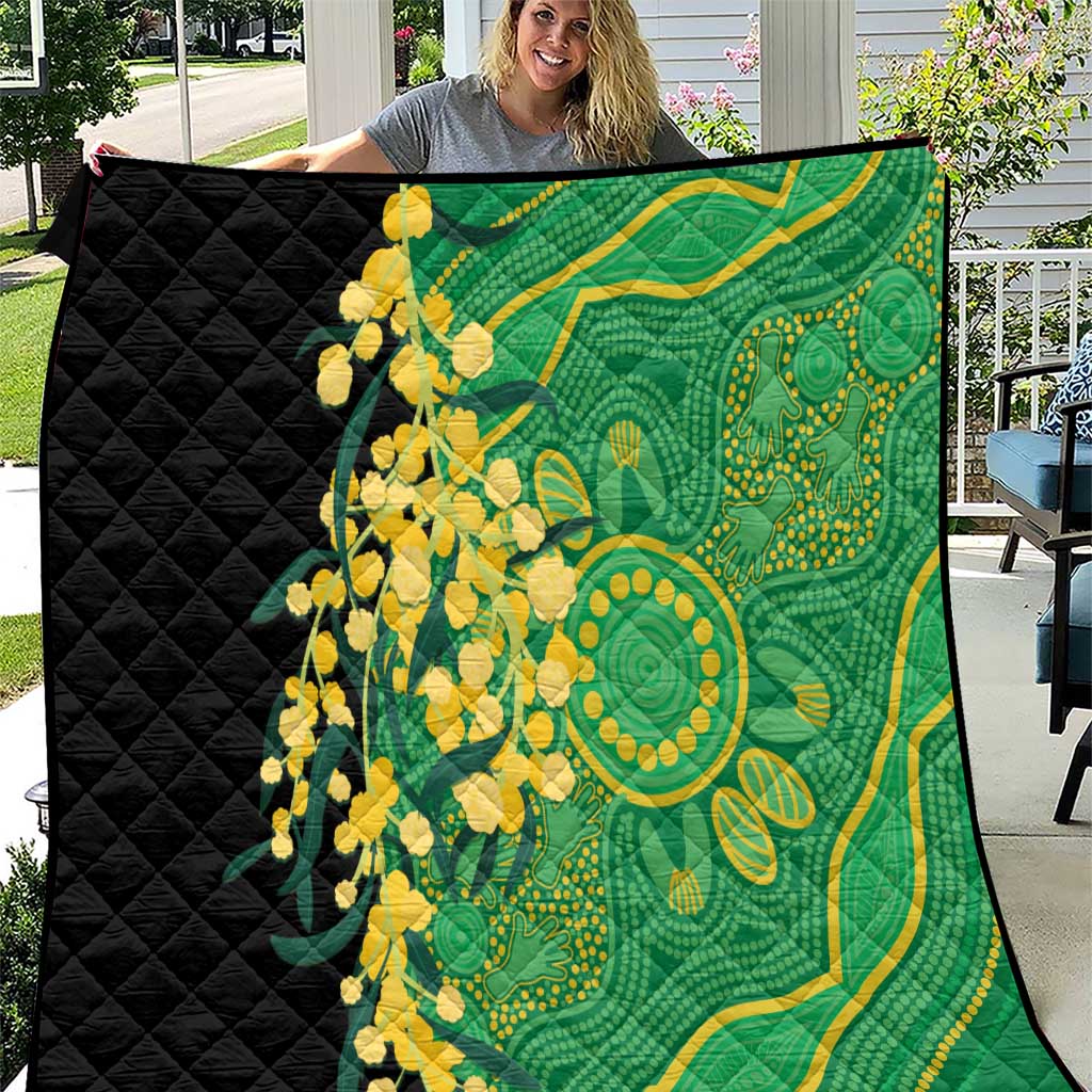 Australia Golden Wattle Quilt Aussie Native Flowers Indigenous Art - Aussie Hoodie
