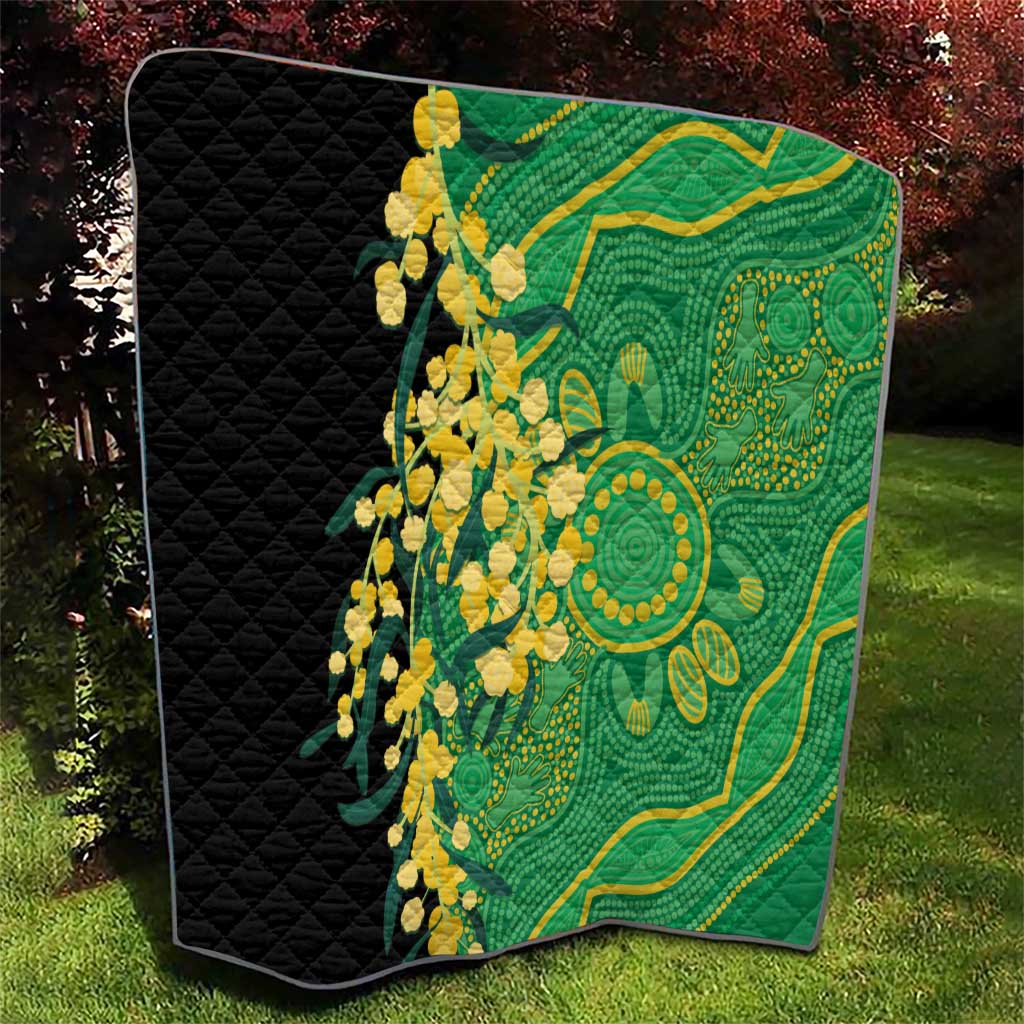 Australia Golden Wattle Quilt Aussie Native Flowers Indigenous Art - Aussie Hoodie