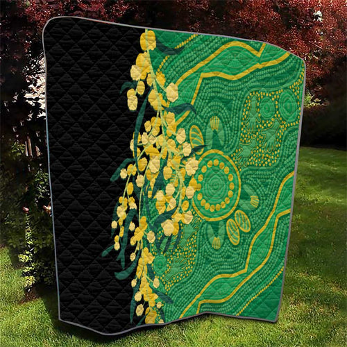 Australia Golden Wattle Quilt Aussie Native Flowers Indigenous Art - Aussie Hoodie