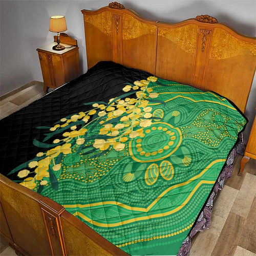 Australia Golden Wattle Quilt Aussie Native Flowers Indigenous Art - Aussie Hoodie