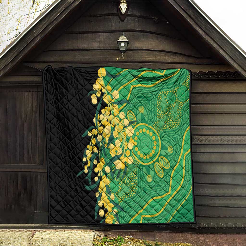 Australia Golden Wattle Quilt Aussie Native Flowers Indigenous Art - Aussie Hoodie