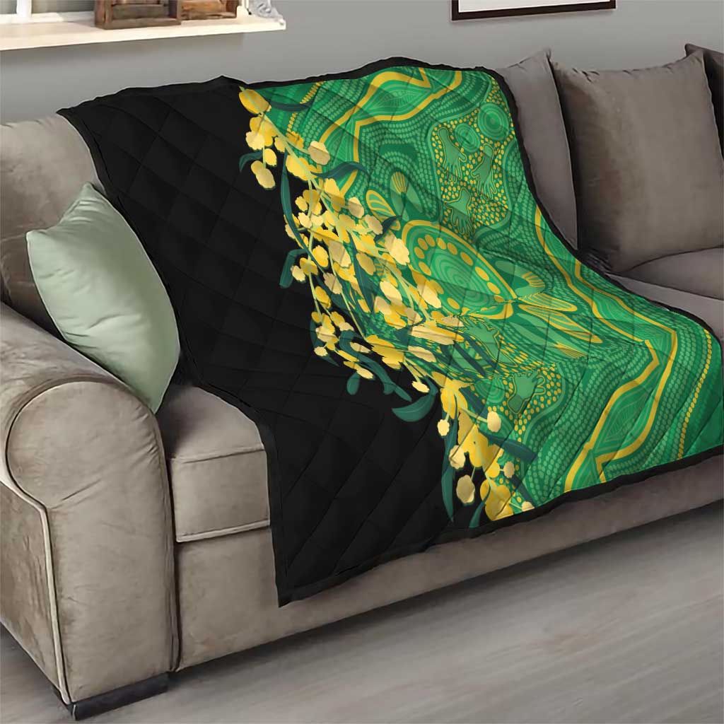 Australia Golden Wattle Quilt Aussie Native Flowers Indigenous Art - Aussie Hoodie