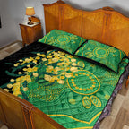 Australia Golden Wattle Quilt Bed Set Aussie Native Flowers Indigenous Art - Aussie Hoodie