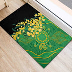 Australia Golden Wattle Rubber Doormat Aussie Native Flowers Indigenous Art - Aussie Hoodie