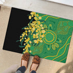 Australia Golden Wattle Rubber Doormat Aussie Native Flowers Indigenous Art - Aussie Hoodie