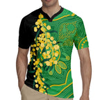 Australia Golden Wattle Rugby Jersey Aussie Native Flowers Indigenous Art - Aussie Hoodie