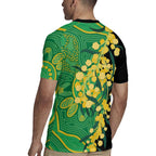 Australia Golden Wattle Rugby Jersey Aussie Native Flowers Indigenous Art - Aussie Hoodie