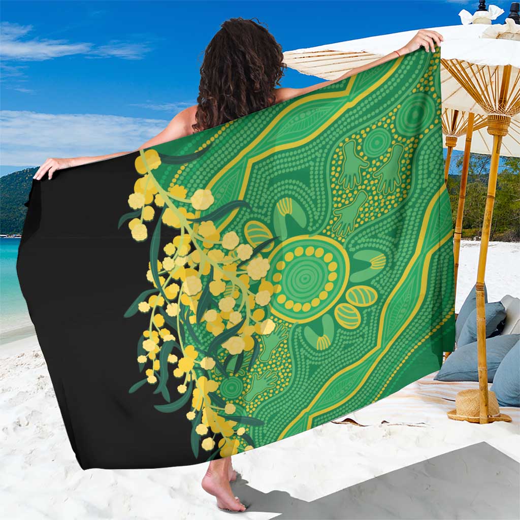 Australia Golden Wattle Sarong Aussie Native Flowers Indigenous Art - Aussie Hoodie