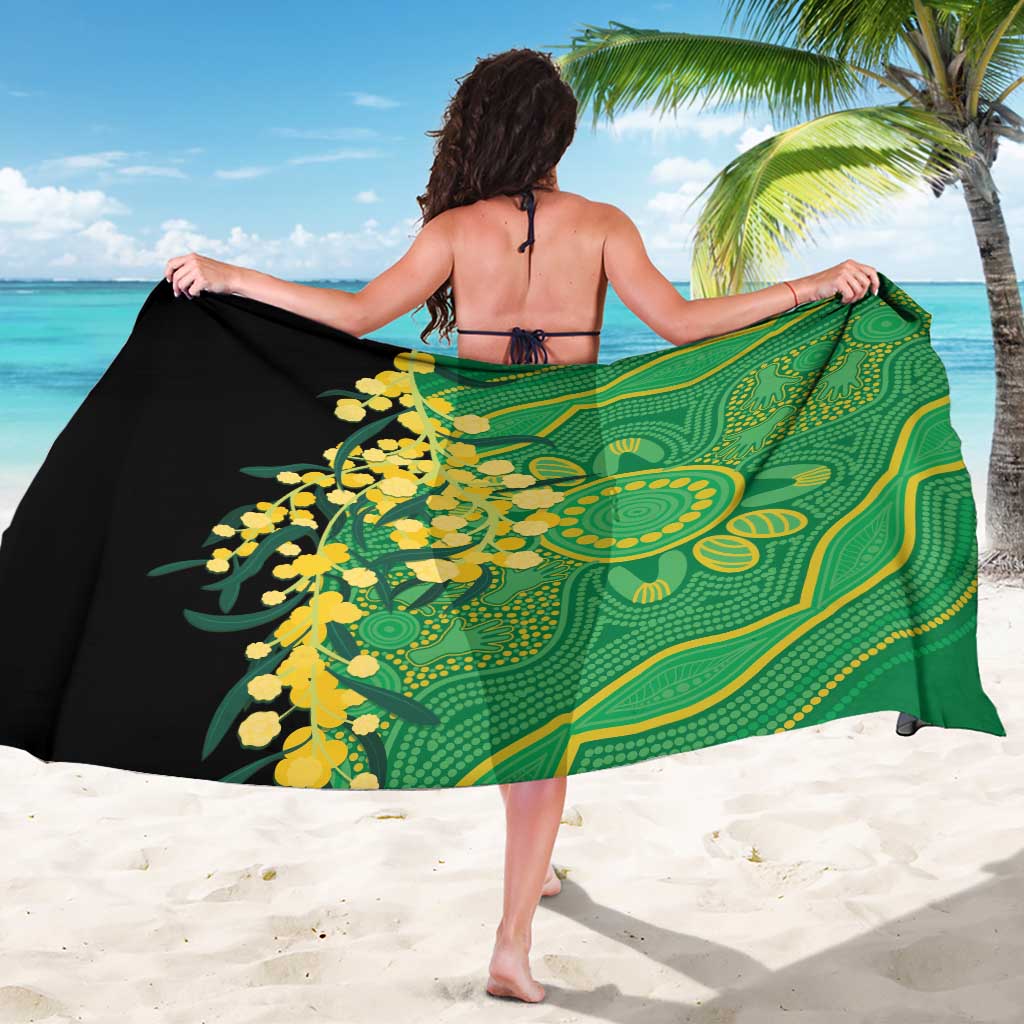Australia Golden Wattle Sarong Aussie Native Flowers Indigenous Art - Aussie Hoodie