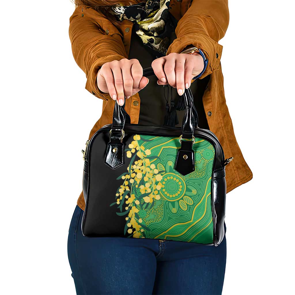 Australia Golden Wattle Shoulder Handbag Aussie Native Flowers Indigenous Art - Aussie Hoodie