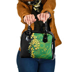 Australia Golden Wattle Shoulder Handbag Aussie Native Flowers Indigenous Art - Aussie Hoodie