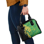Australia Golden Wattle Shoulder Handbag Aussie Native Flowers Indigenous Art - Aussie Hoodie