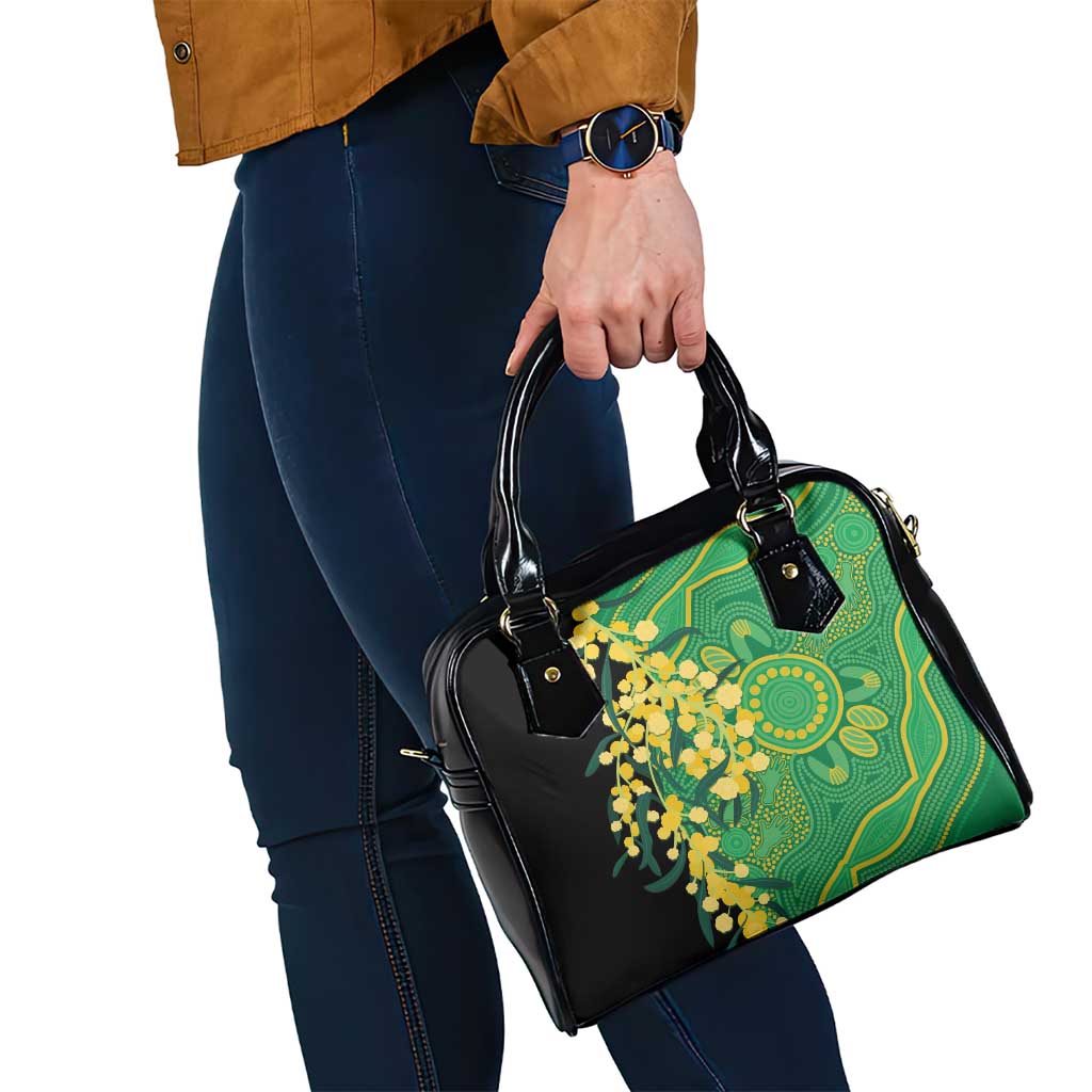 Australia Golden Wattle Shoulder Handbag Aussie Native Flowers Indigenous Art - Aussie Hoodie