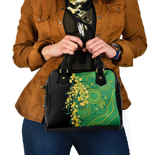 Australia Golden Wattle Shoulder Handbag Aussie Native Flowers Indigenous Art - Aussie Hoodie