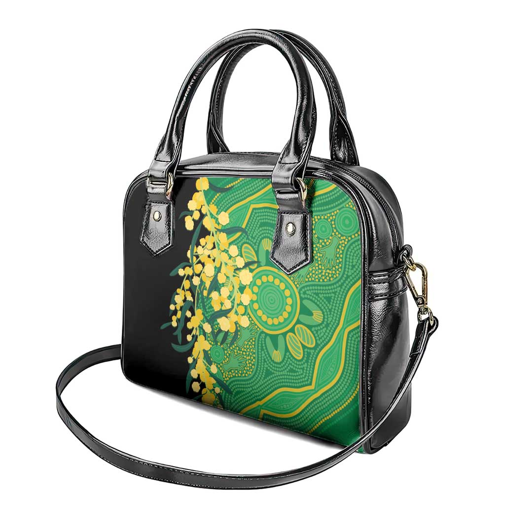 Australia Golden Wattle Shoulder Handbag Aussie Native Flowers Indigenous Art - Aussie Hoodie