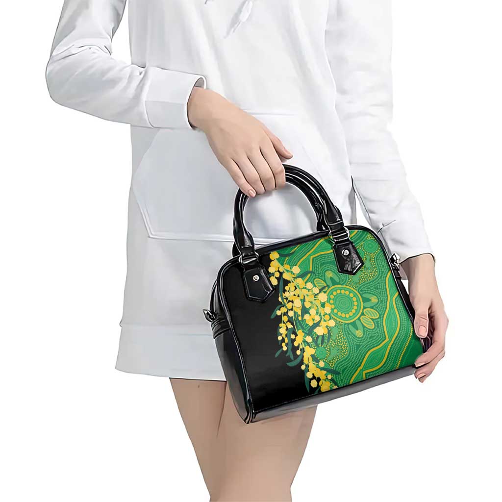 Australia Golden Wattle Shoulder Handbag Aussie Native Flowers Indigenous Art - Aussie Hoodie
