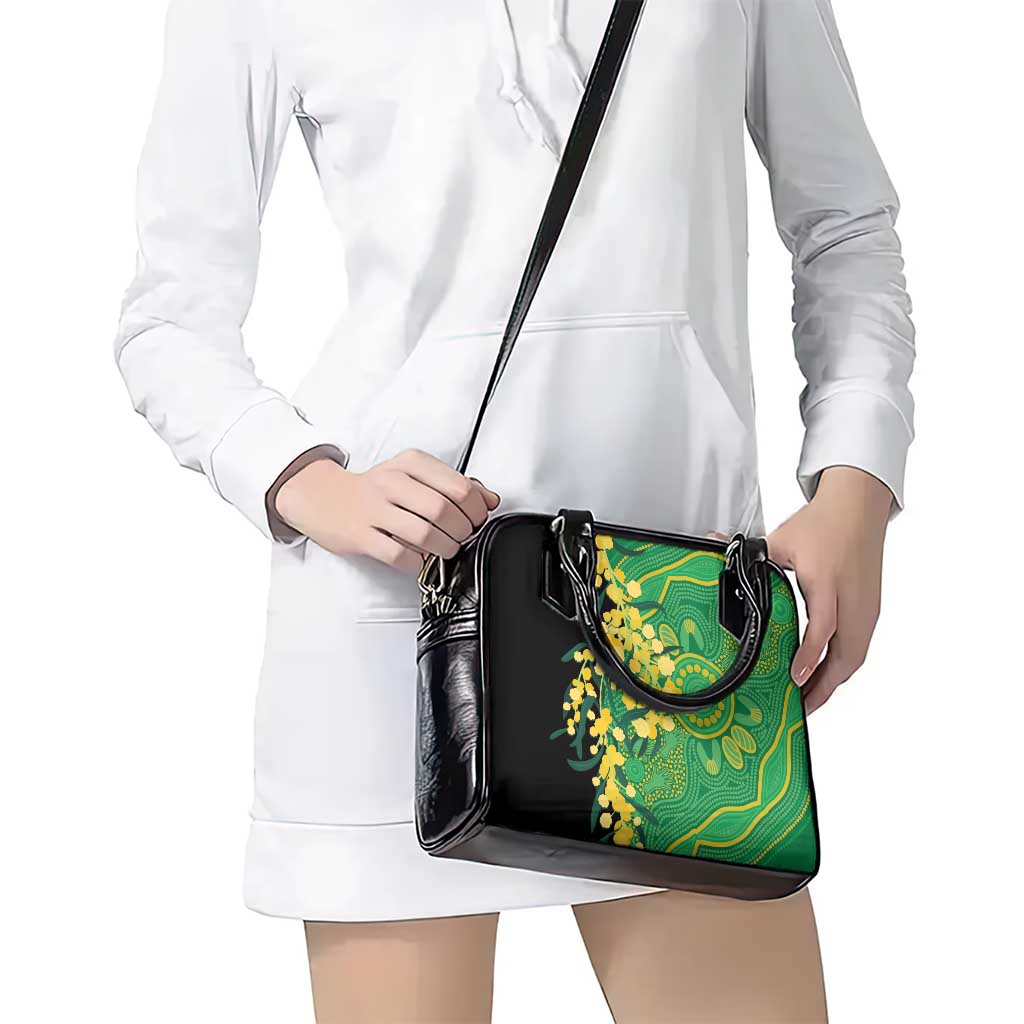 Australia Golden Wattle Shoulder Handbag Aussie Native Flowers Indigenous Art - Aussie Hoodie