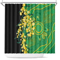 Australia Golden Wattle Shower Curtain Aussie Native Flowers Indigenous Art - Aussie Hoodie