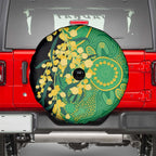 Australia Golden Wattle Spare Tire Cover Aussie Native Flowers Indigenous Art - Aussie Hoodie