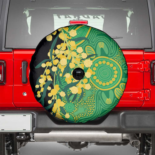 Australia Golden Wattle Spare Tire Cover Aussie Native Flowers Indigenous Art - Aussie Hoodie